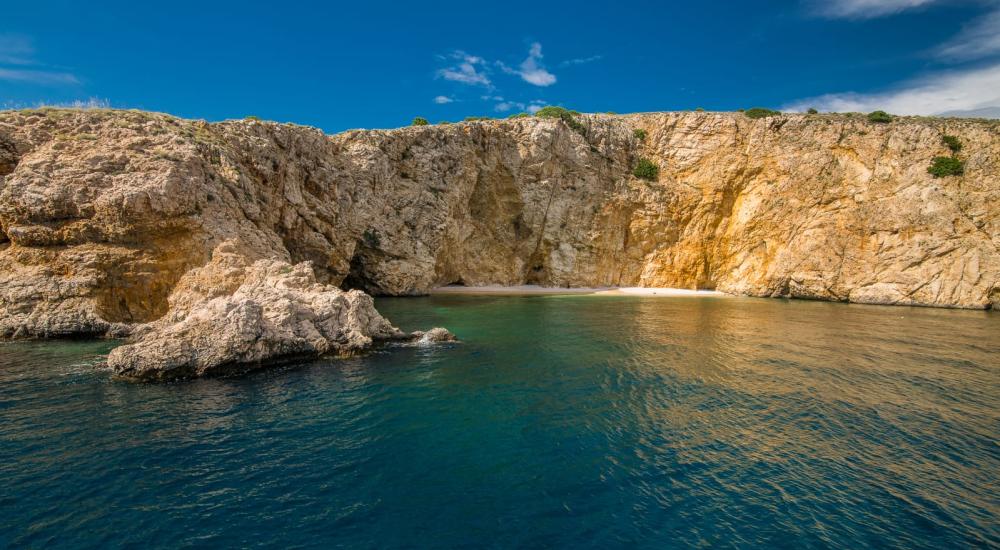 Boat trip to Golden Beach and Blue Cave from Punat and Krk
